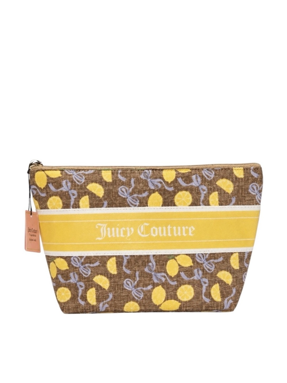 Juicy Couture Yellow Lemon Print Cosmetic Pouch